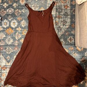 Quince Brown Scoop Neck Maxi Dress